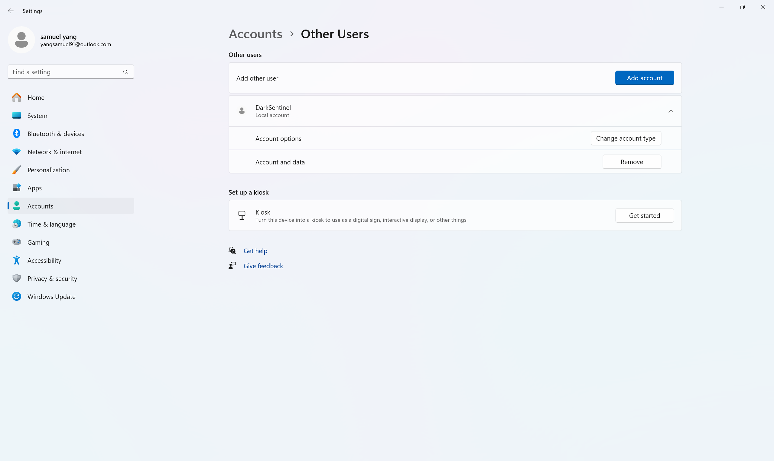 Account type