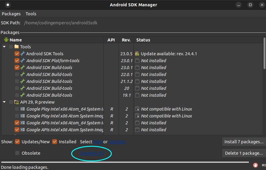 Android SDK Manager