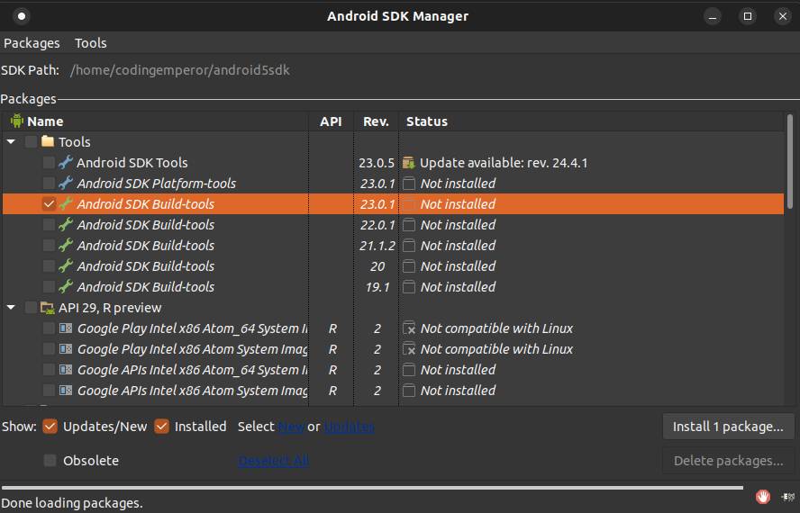 Android SDK Manager