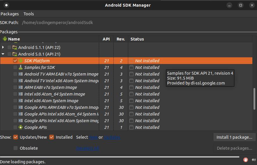 Android SDK Manager