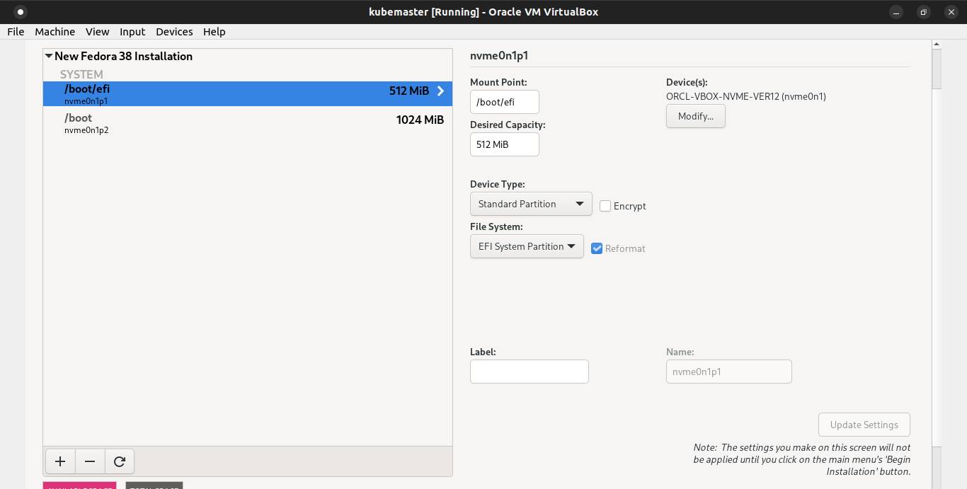 Fedora Server installation