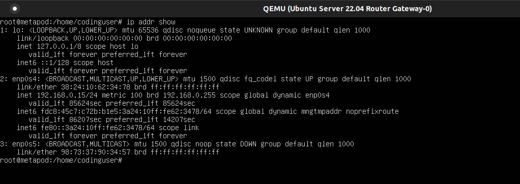 configuring Ubuntu Server 22.04 as a NAT router